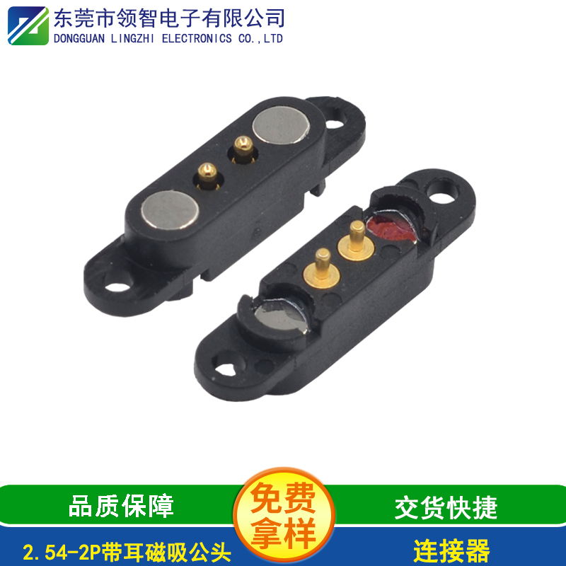 2.54-2P带耳磁吸公头