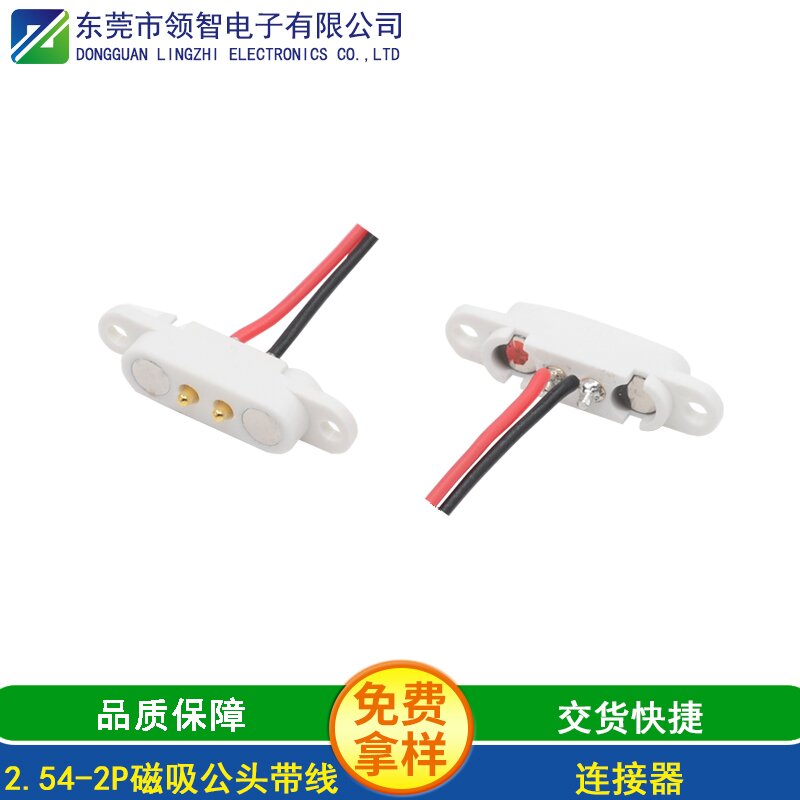 2.54-2P磁吸公头带线